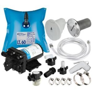 Shurflo Deluxe Freshwater Shower Kit - Flexible 60 Litre Tank & 11.3 Lpm Aqua King Ii