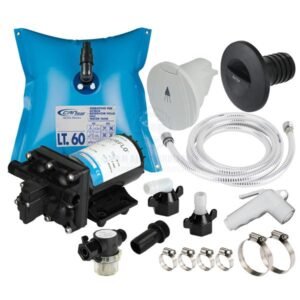 Shurflo Freshwater Shower Kit - Flexible 60 Litre Tank & 7.6 Lpm Aqua King Ii Jnr
