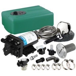 Shurflo Freshwater Shower Kit - Rigid 39 Litre Tank - 11.3 Lpm Aqua King Ii